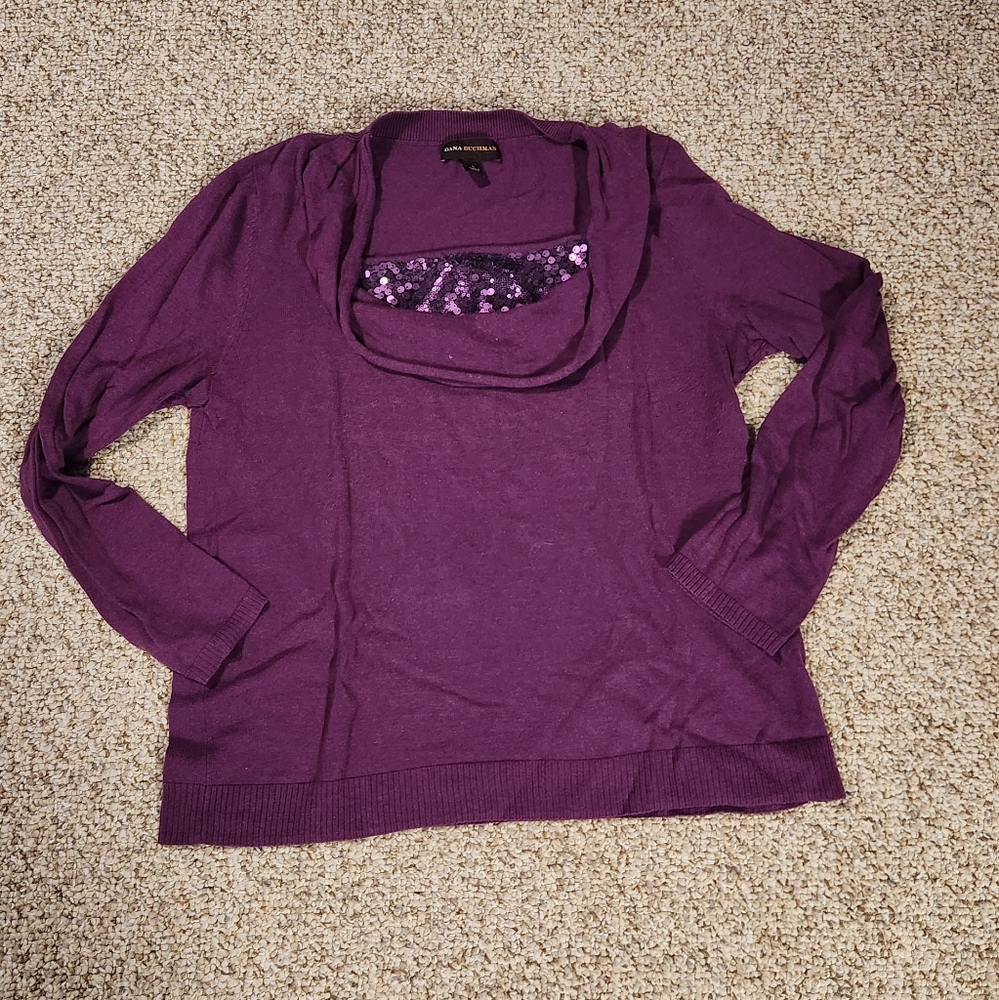 🎈2/$15 Purple sparkle sweater L